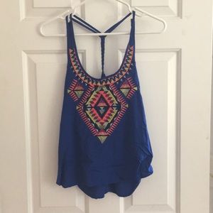 Blue Tank Top with Neon Accents